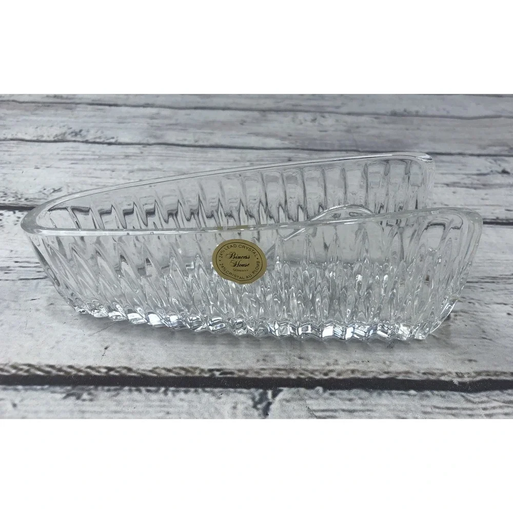 Vintage Princess House Lead Crystal Knife Holder Giftware #839 Original Box NEW